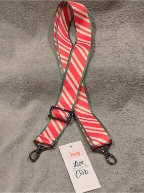 Lug 1.5" Classic Webbing Crossbody Strap - Candy Cane - NWT
